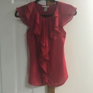 H&M Red ruffle blouse